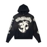 Cross-border American fashion Hellstar vintage high street hoodie with horse print, American hip-hop street style fleece sweatshirt
