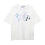 Trendy brand letter-printed loose-fitting short-sleeve T-shirt for men and women, suitable for couples