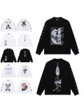 Cross-border American fashion E.R.D.'Melancholic Rich Kid' print American high street loose casual pure cotton trendy long-sleeve T-shirt