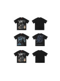 Good luck American trendy brand skull island all-over print high street unisex loose short-sleeve T-shirt cross-border foreign trade model