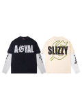 Cross-border trendy new American street hip-hop print retro casual long-sleeve T-shirt