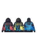 Cross-border 2025 Fall/Winter GodSpeed New Printed Washed Vintage American Street Hip-Hop Hooded Jacket Sweatshirt