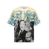 Cross-border American fashion brand VALE's new washed and distressed American hip-hop street print vintage pure cotton versatile short-sleeve T-shirt