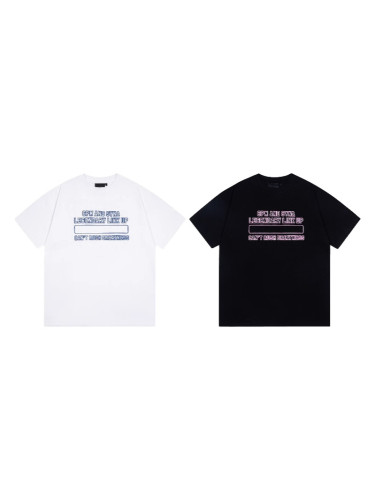SYNAWORLD short-sleeve tops for men and women, street hip-hop punk letter print T-shirts, versatile and casual