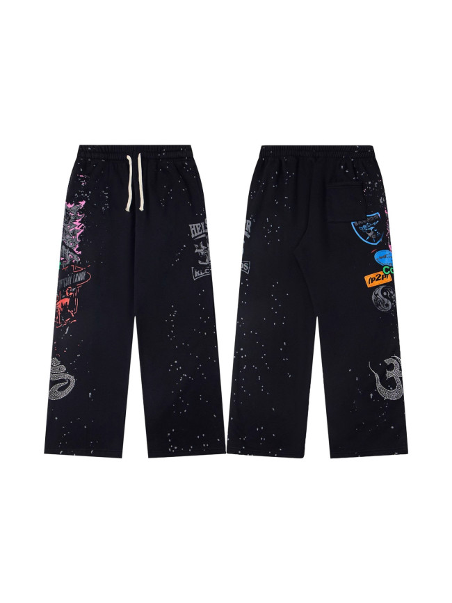 Hellstar cross-border trendy new sports pants with drawstring, loose casual pants, long sweatpants, pure cotton
