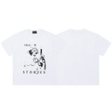Cross-border European and American trendy brand ERD,  The Moody Rich Kid  pure cotton American casual portrait graphic letter short-sleeve T-shirt