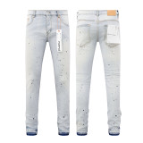 Cross-border trendy new Purple Brand ripped washed vintage street hip-hop denim pants