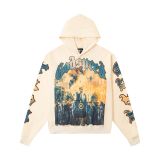 Cross-border 25ss autumn and winter new style direct-print washed vintage pure cotton hip-hop trendy hoodie sweatshirt