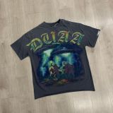 Cross-border American fashion brand DUAA's new rhinestone-embellished American street hip-hop pure cotton high-quality casual versatile short-sleeve T-shirt