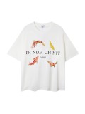 Printed short-sleeve T-shirt for men and women, loose and trendy for couples in summer