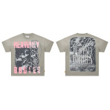 Cross-border foreign trade European and American trendy brand FIRST ROW full rhinestone street fashion short-sleeve T-shirt for men and women