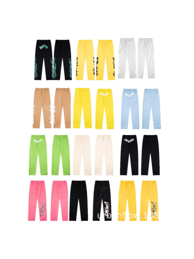 Sp5der's new cross-border trendy American street hip-hop printed casual pants, unisex style