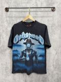 Cross-border trendy new American street hip-hop pure cotton vintage distressed casual versatile short-sleeve shirt