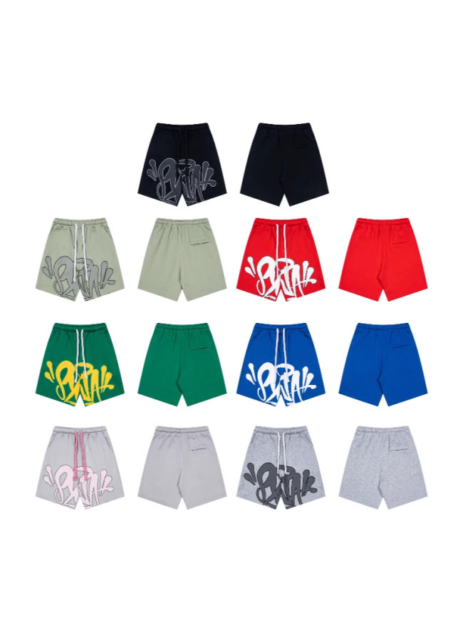 SYNA WORLD Hip-hop Fashion Printed Short Sleeve Shorts Casual Set for Men and Women, Couple's Matching Outfit, Versatile and Loose Fit