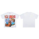 Cross-border foreign trade American fashion VALE new washed print rhinestone street American hip-hop casual pure cotton short-sleeve T-shirt