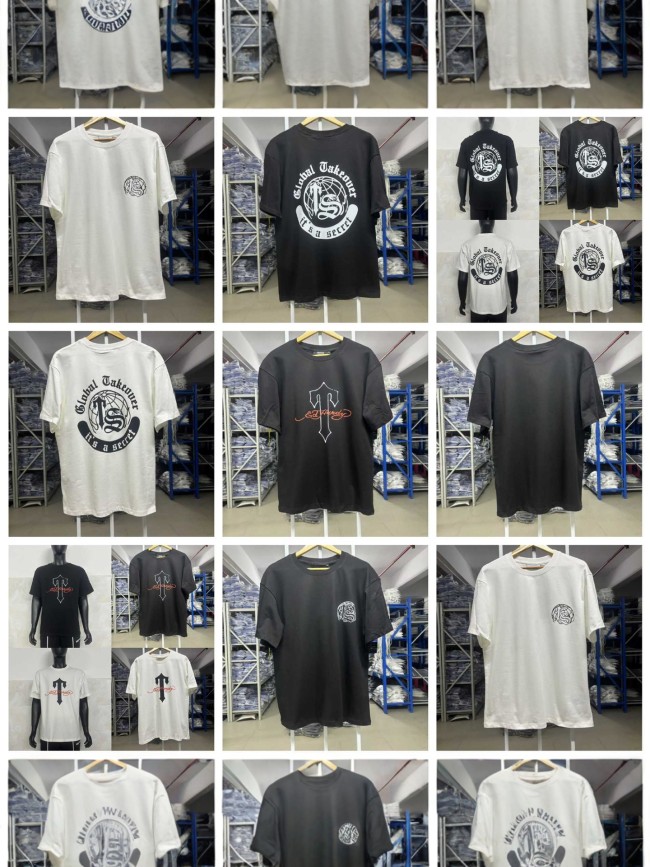 New printed short-sleeve T-shirt for men, loose fit, round neck, summer trendy casual top