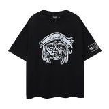 New printed short-sleeve T-shirt for men, summer loose fit, trendy brand, breathable and sweat-absorbent