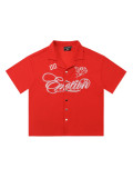 Cross-border foreign trade American fashion  new waffle knit American street casual breathable short-sleeve shirt