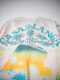 Cross-border American fashion Casblanca long-sleeve shirt, casual beach style, unisex printed patterned shirt
