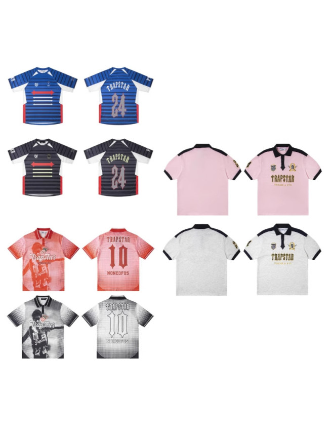 Trapstar Summer 25ss Mesh Short Sleeve Breathable Jersey High Street Hip Hop Cross-Border American Trend British Style T-Shirt