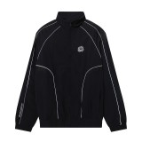 New street fashion zip-up jacket set for men and women, casual sports coat from trendy brand