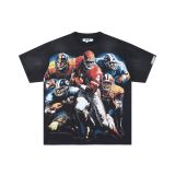Cross-border American fashion brand DUAA's new rhinestone-embellished American street hip-hop pure cotton high-quality casual versatile short-sleeve T-shirt
