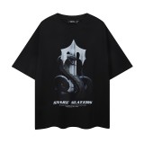 Summer new loose-fitting short-sleeve T-shirt for men with printed trendy fashion design