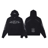 Cross-border American fashion Hellstar vintage high street hoodie with horse print, American hip-hop street style fleece sweatshirt
