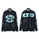 Cross-border American fashion Hellstar new American street hip-hop loose washed vintage pure cotton casual long sleeve