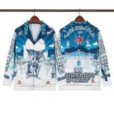 Cross-border American fashion Casblanca long-sleeve shirt, casual beach style, unisex printed patterned shirt