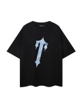 New printed short-sleeve T-shirt for men, summer loose fit, trendy brand, breathable and sweat-absorbent