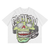 New 25ss Cross-Border Rhinestone Print American Streetwear High Street Short Sleeve T-Shirt