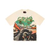 Cross-border trendy new American street hip-hop pure cotton vintage distressed casual versatile short-sleeve shirt
