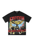 New 25ss Cross-Border American Street Style Pure Cotton Hip-Hop Short-Sleeve Casual Rhinestone T-Shirt