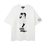 Trendy printed short-sleeve T-shirt, loose casual men's wear, new summer top