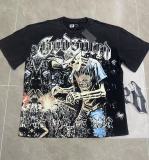 Cross-border trendy new pure cotton printed American hip-hop street casual versatile short-sleeve T-shirt