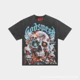 Summer Skull Rock Band Pattern Printed Short-Sleeve T-Shirt Unisex Trendy Pure Cotton