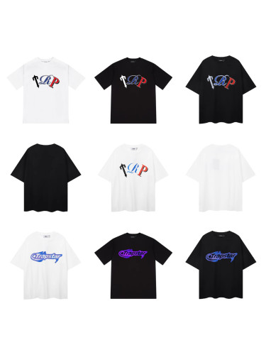 New letter-printed loose-fitting short-sleeve T-shirt for men, trendy summer casual top