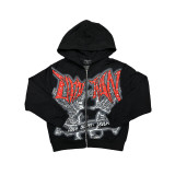 Cross-border trendy new style  American street hip-hop pure cotton highly realistic hooded sweatshirt