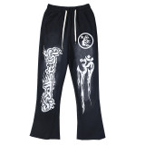Cross-border American fashion Hellstar washed vintage hip-hop American street style printed casual pure cotton sweatpants