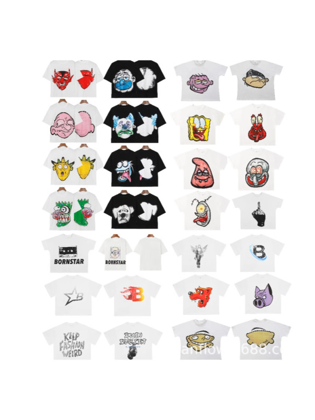 Cross-border foreign trade American fashion BBC icecream American trendy brand cartoon hip-hop Billionaire Boy printed short-sleeve T-shirt