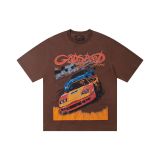Cross-border trendy new American street hip-hop pure cotton vintage distressed casual versatile short-sleeve shirt