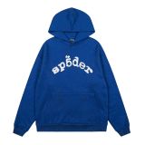 sp5der Spider Web Cross-Border Street Style Heavyweight Fleece Full-Diamond Autumn-Winter Loose Casual Hooded Sweatshirt