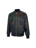 Cross-border American fashion Who decides war new American high street embroidered full-floral jacket PU leather coat