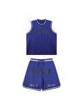 Trapstar embroidered letter tank top and shorts set, summer casual sports two-piece outfit