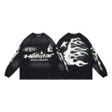 Cross-border American fashion Hellstar new American street hip-hop loose washed vintage pure cotton casual long sleeve