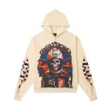 Cross-border 25ss autumn and winter new style direct-print washed vintage pure cotton hip-hop trendy hoodie sweatshirt