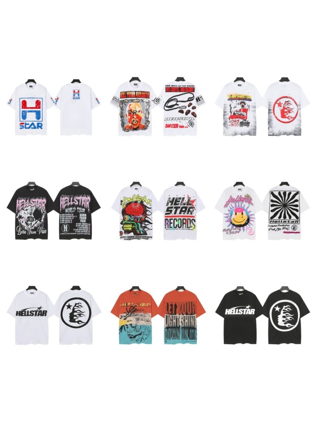 Cross-border trendy brand printed short-sleeve loose T-shirt, fashionable and versatile, summer men's style