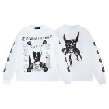Cross-border American fashion E.R.D.'Melancholic Rich Kid' print American high street loose casual pure cotton trendy long-sleeve T-shirt