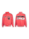 High-quality Hellstar retro embroidered jacket for men and women, casual and versatile PU leather coat